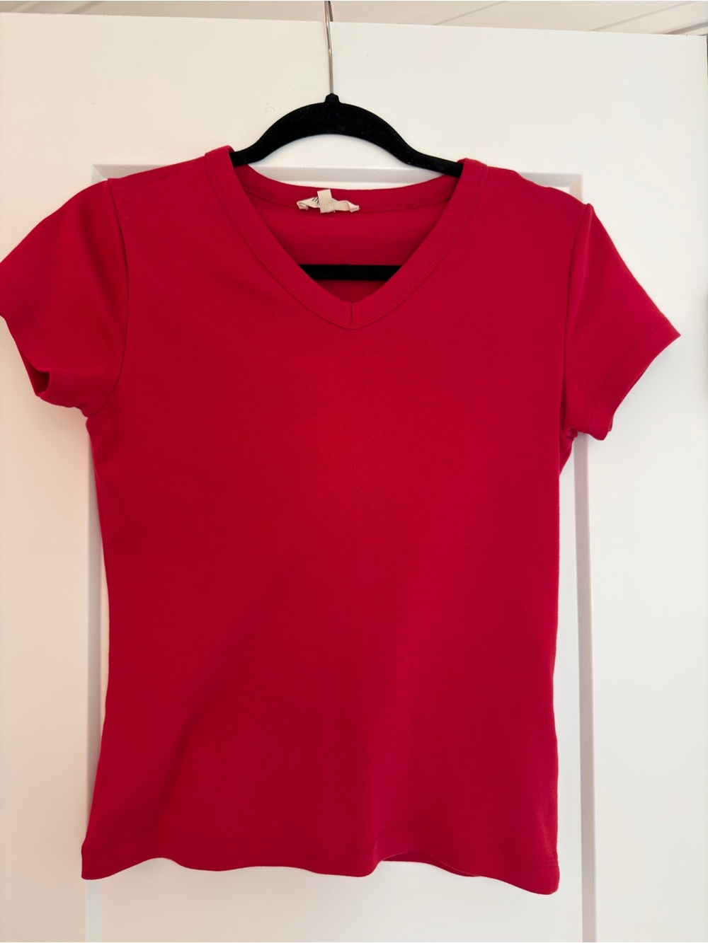 Madewell Bright Red V-Neck Short Sleeve Tee